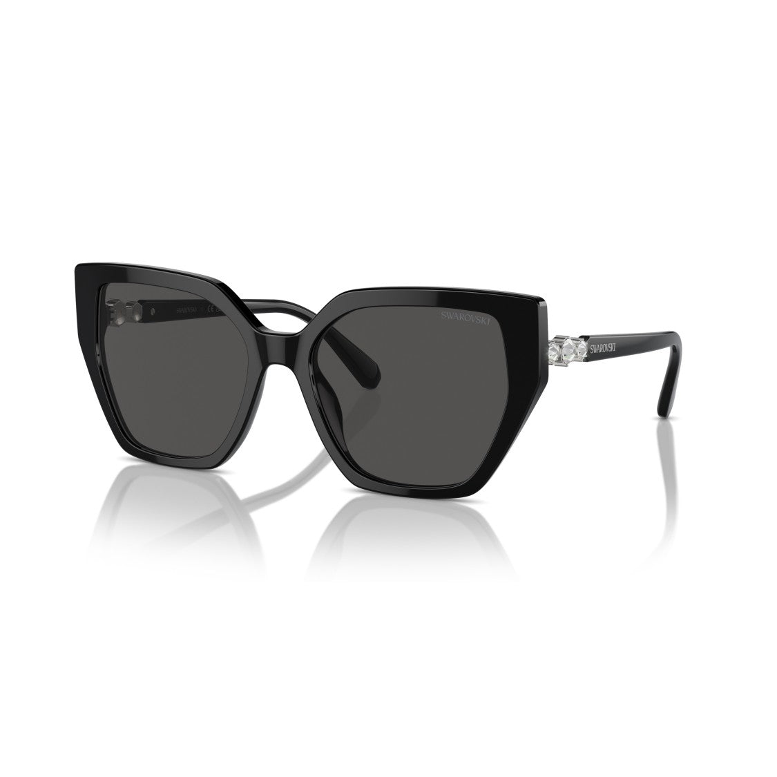 Swarovski 0Sk6016 Oversized Square Frame Sunglasses With Crystal Accents