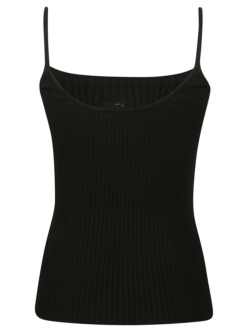 Courrèges Reedition Fitted Ribbed Viscose Tank Top