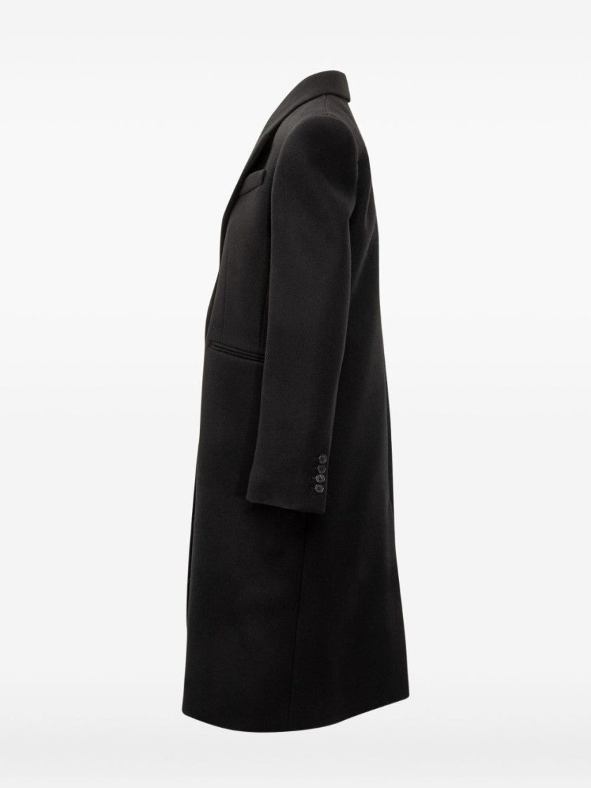 Givenchy Black Peak Lapel Single Breasted Coat