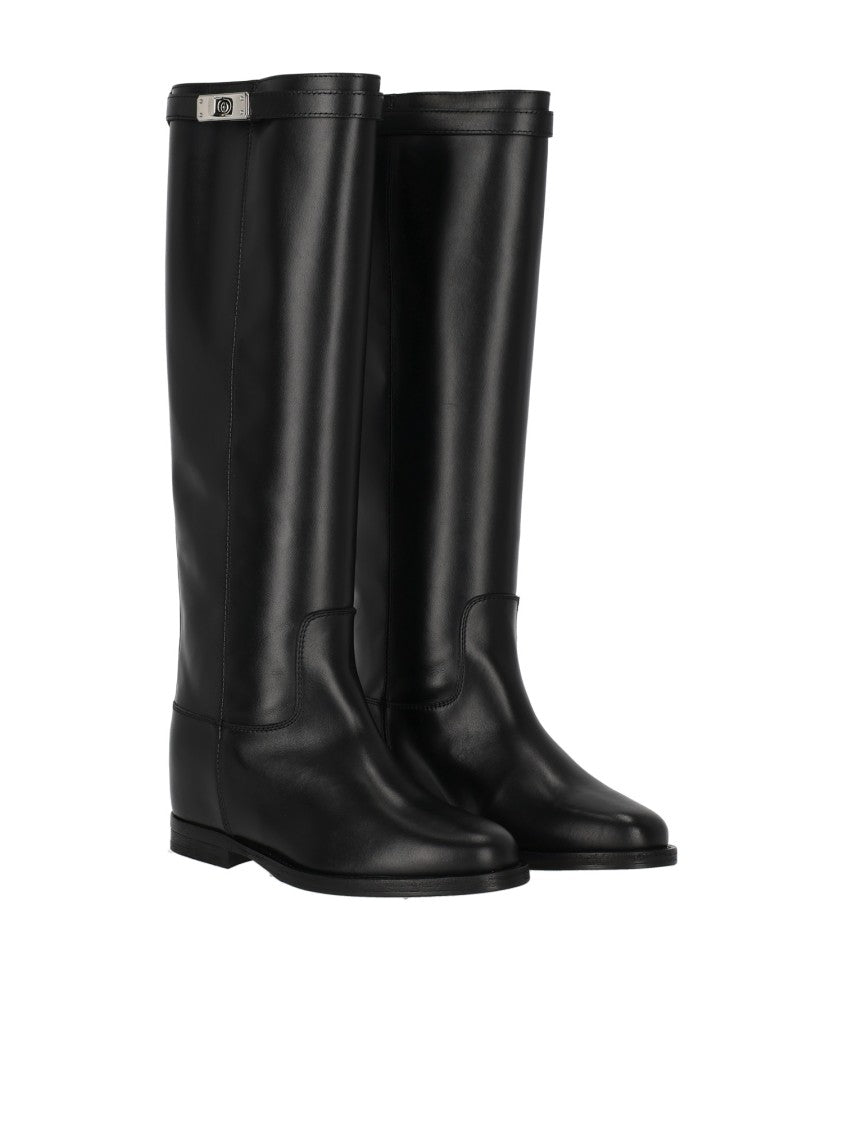 Via Roma 15 Patent Leather Knee-High Boots