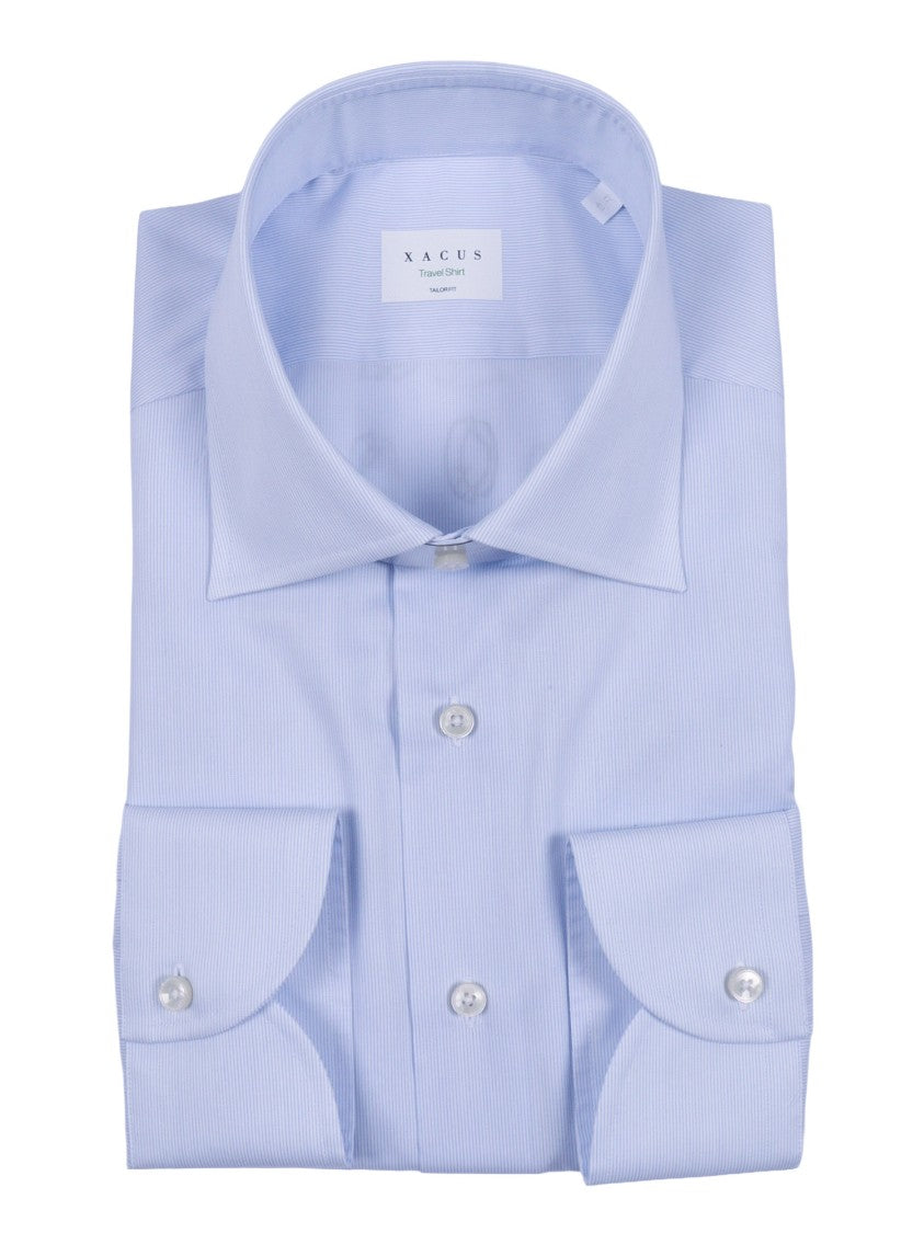 Xacus Blue Structured Fine Stripe Shirt