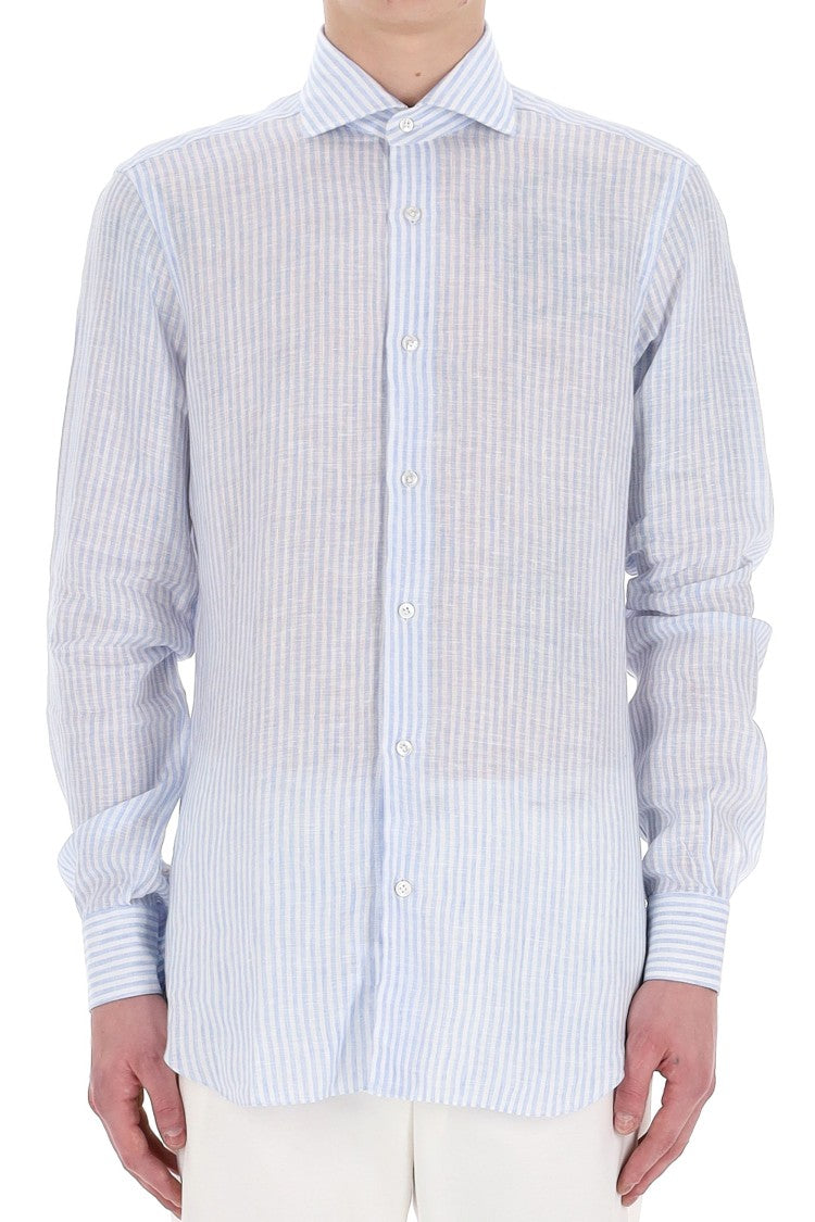 Barba Cult Line Linen Tailored Stripe Shirt