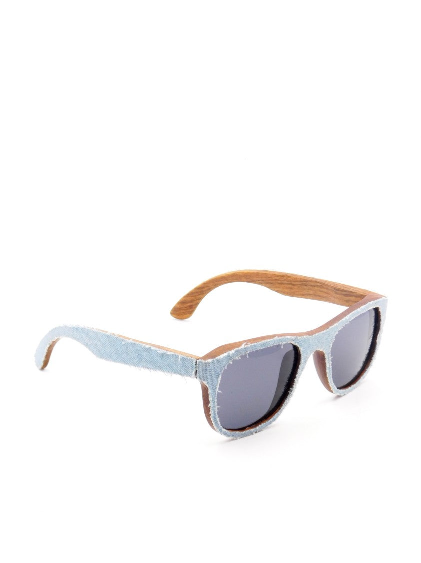 Moli@Limo Blue Wood&Jens Denim-Textured Wooden Sunglasses