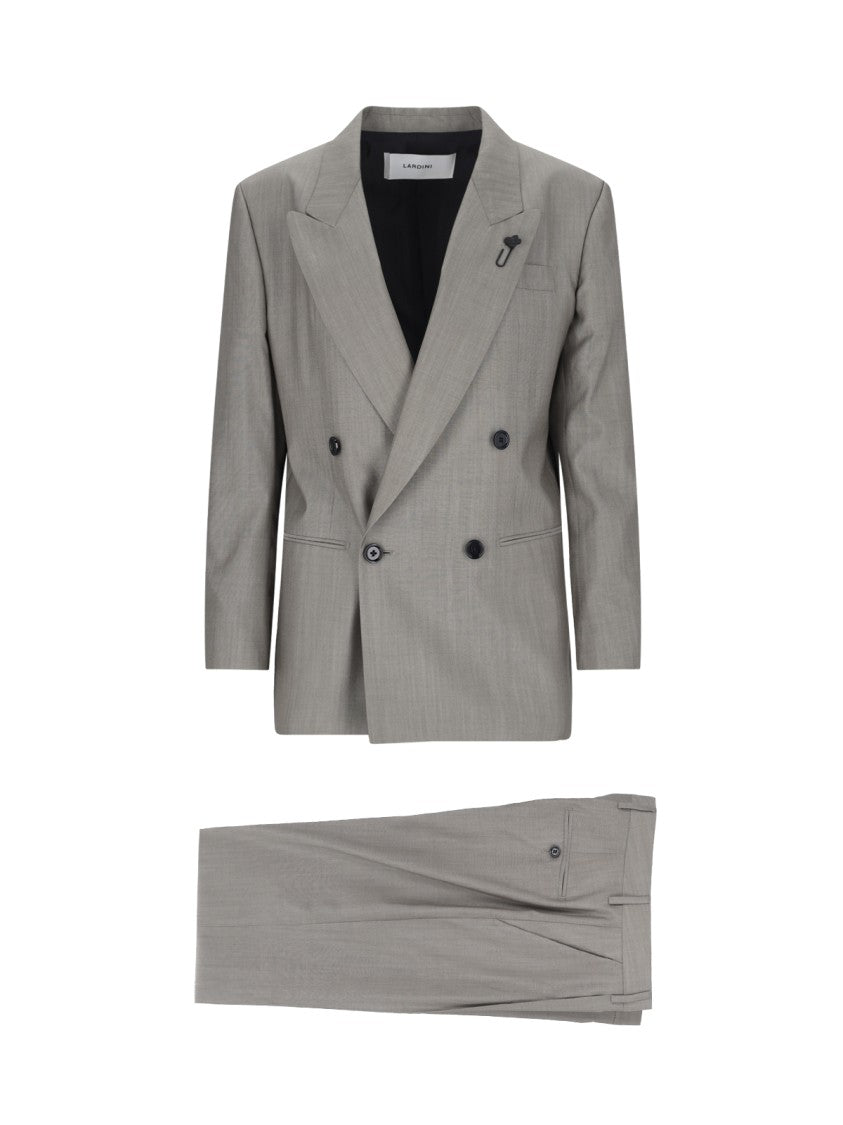 Lardini Grey Double-Breasted Suit