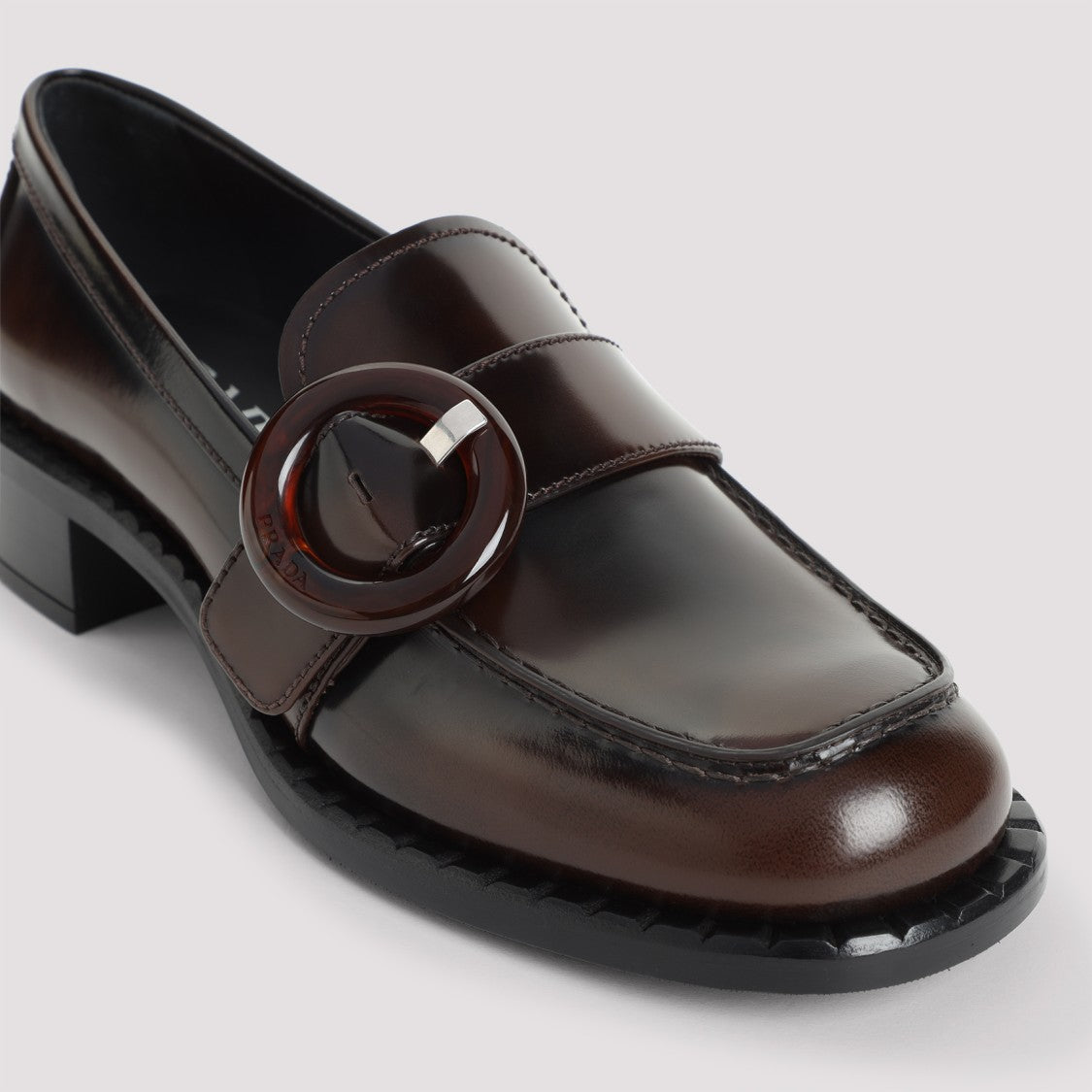 Prada Burned Brown Calf Leather Loafers