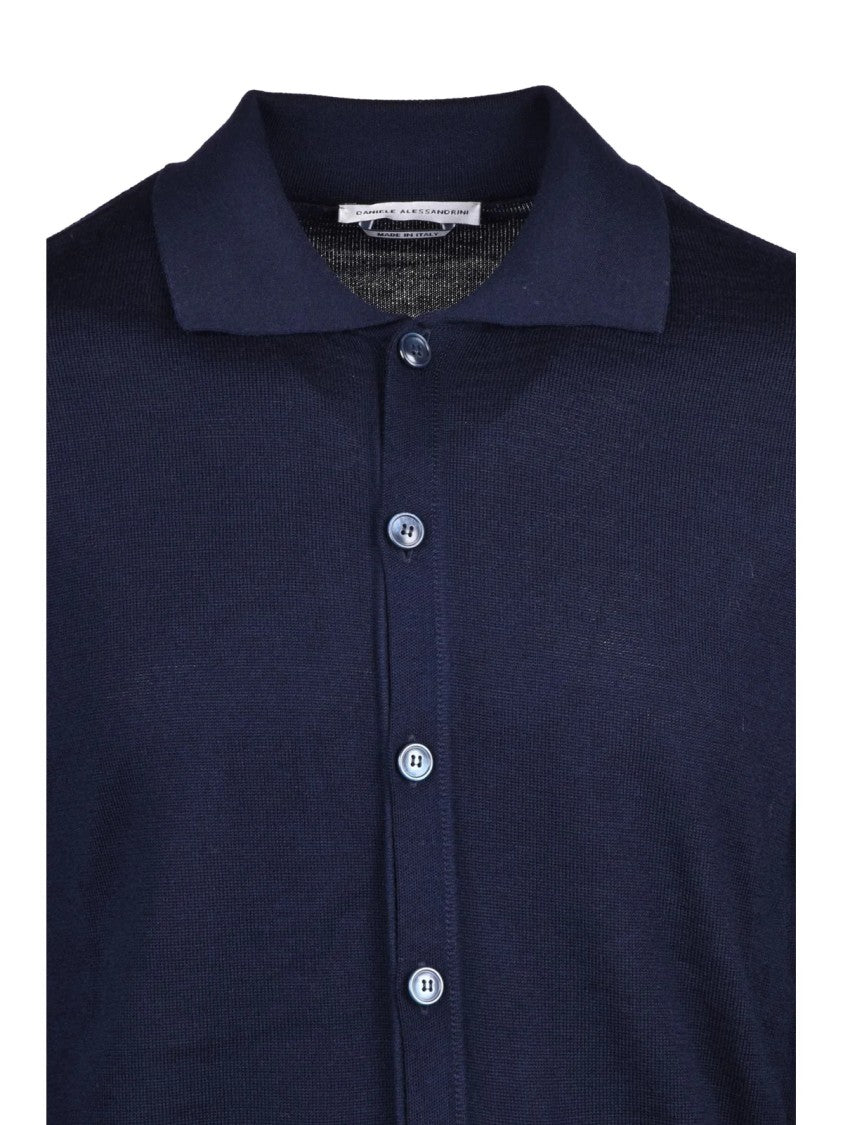 Daniele Alessandrini Multicolor Merino Wool Polo Cardigan