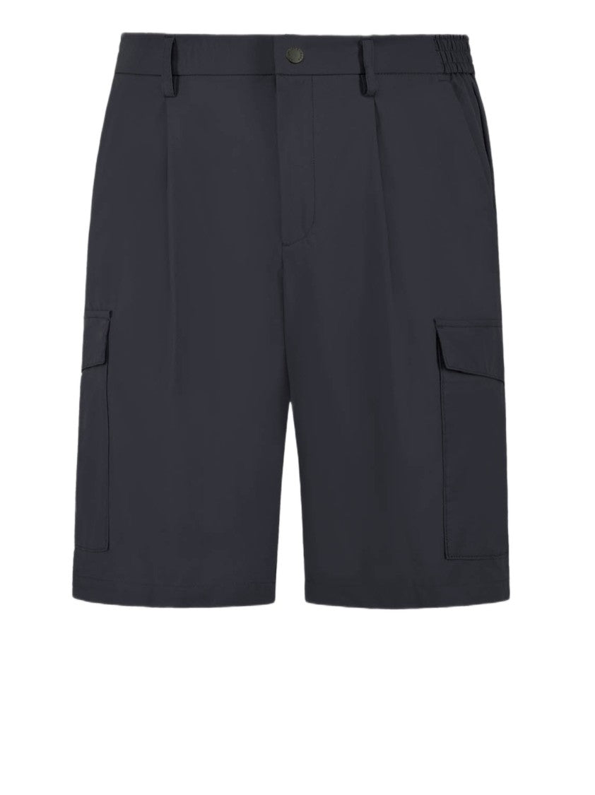 People Of Shibuya Mid-Length Blue Shorts With Cargo Pockets And Elastic Waistband
