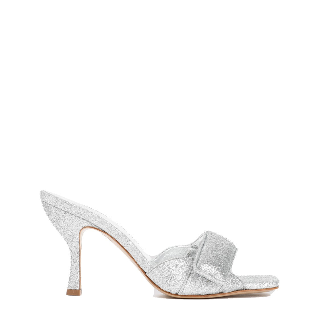Gia Borghini Silver Glitter Alodie Sandals