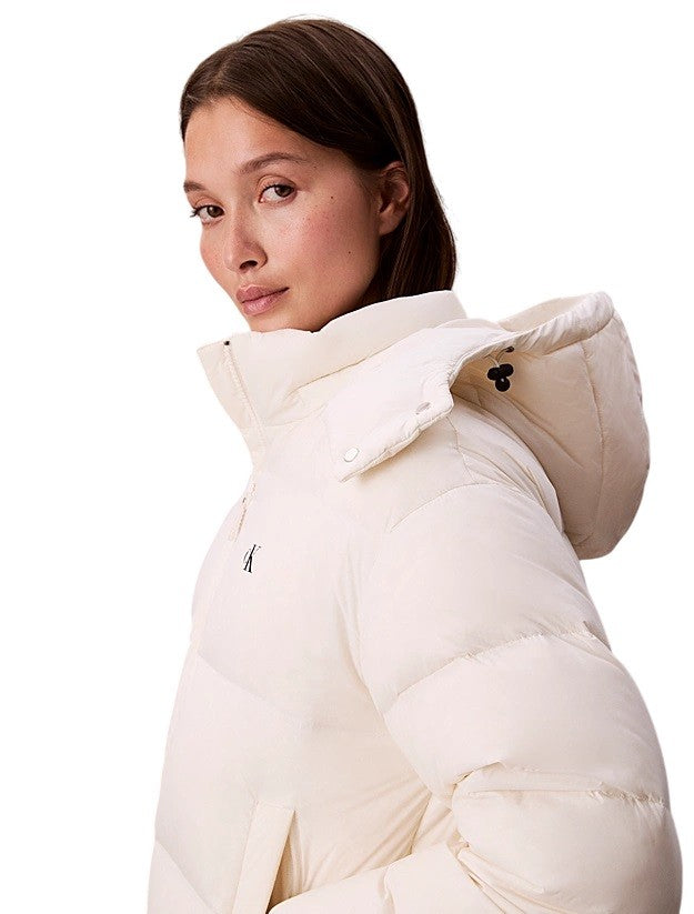 Calvin Klein Cropped Boxy Puffer Coat With Detachable Hood