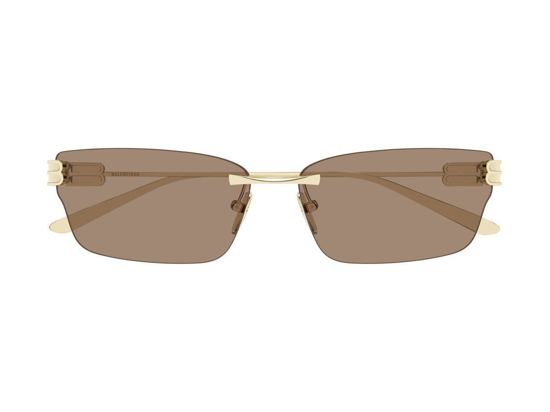 Balenciaga Gold Bb0487s Metal Rimless Rectangular Sunglasses