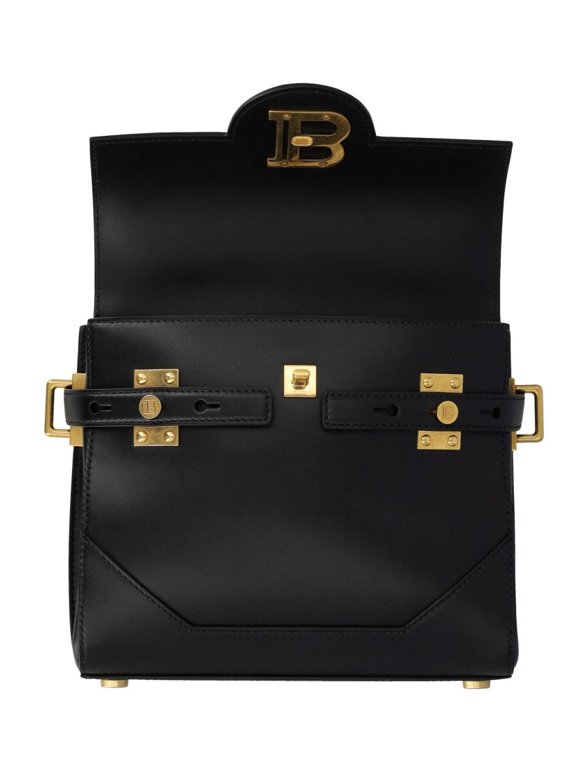 Balmain Bbuzz 23 Structured Black Leather Bbuzz 23 Handbag