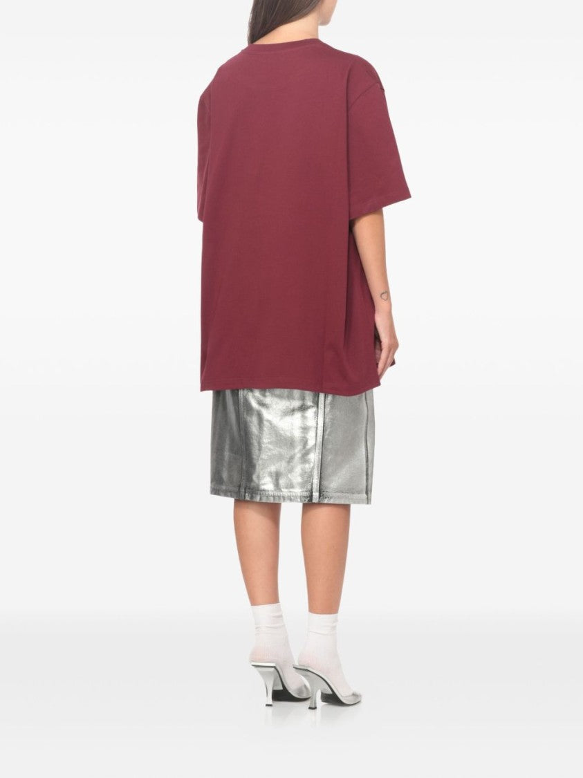 The Attico Oversized Cotton Jersey T-Shirt With Shaped Slit
