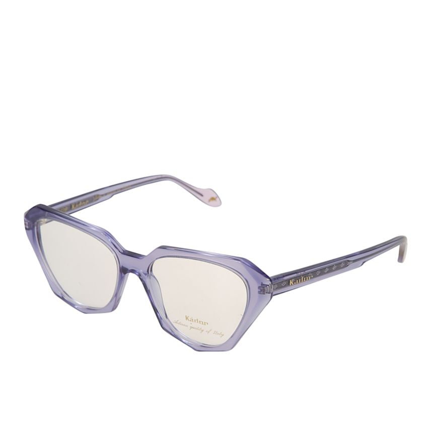 Kador Katrin Light Translucent Lavender Cat-Eye Sunglasses With Gold Accents