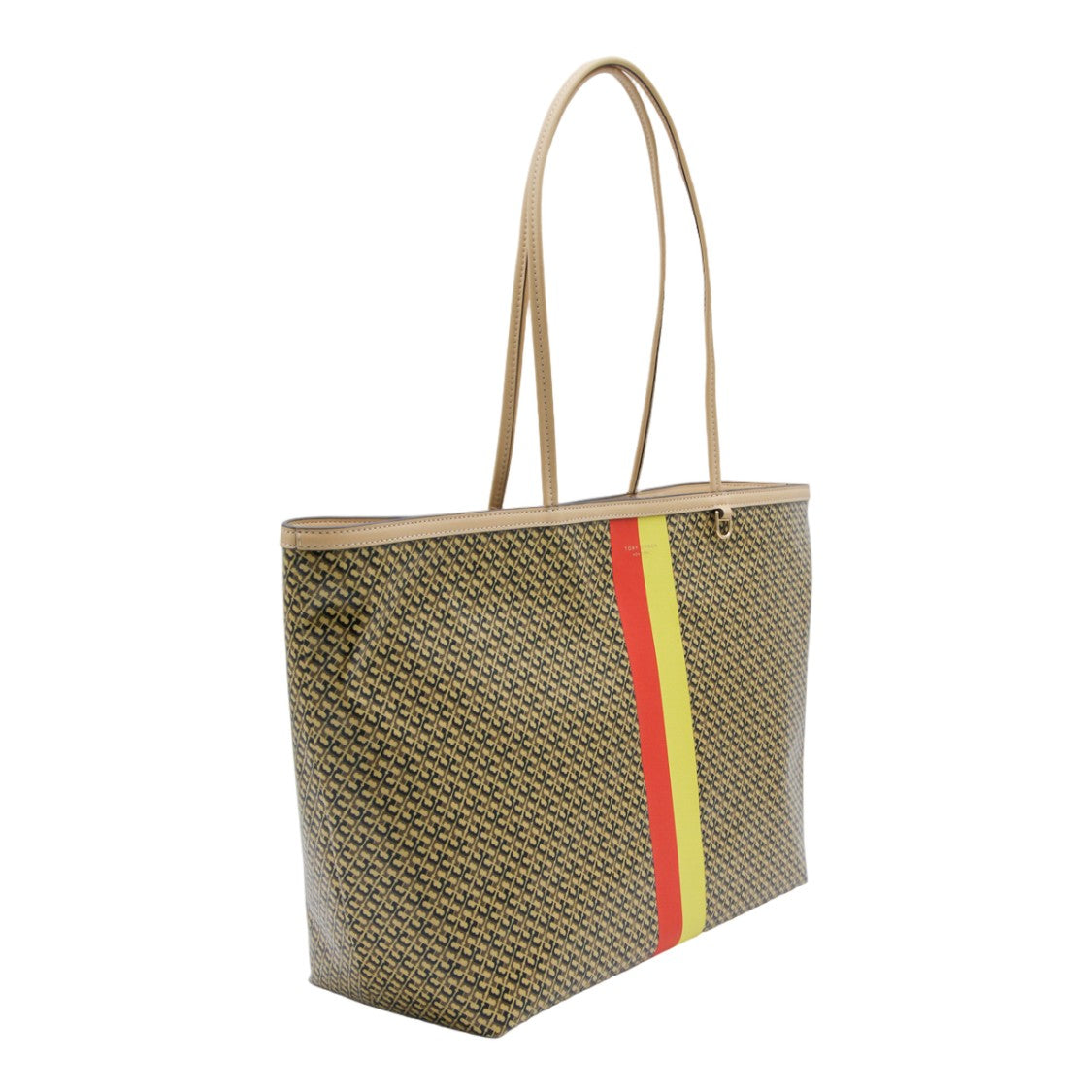 Tory Burch Structured Brown Handbag With Smooth Finish