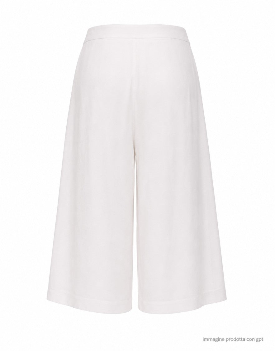 Meimeij Off White Bermuda Cotton Shorts