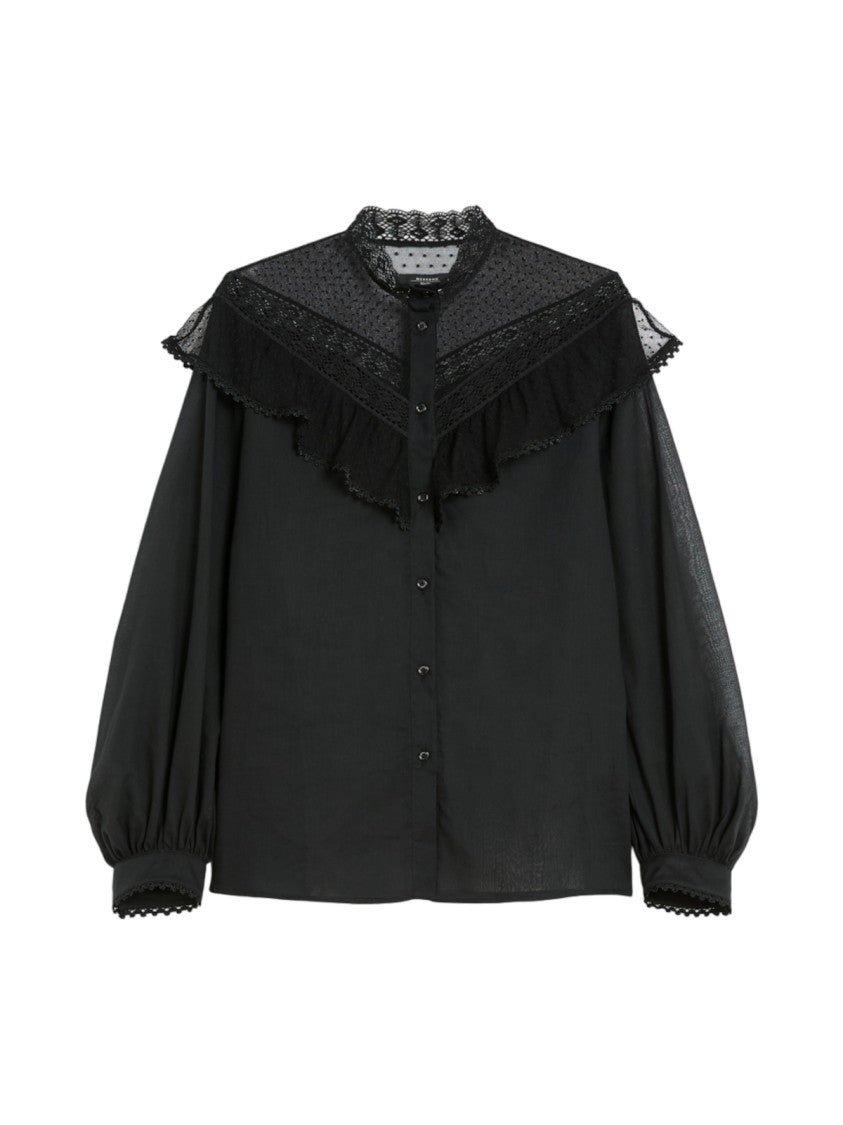 Max Mara Sheer Black Blouse