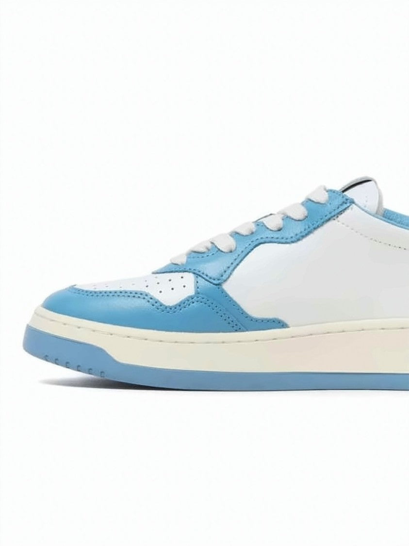 Autry Low-Top Sneakers With Sky Blue Accents