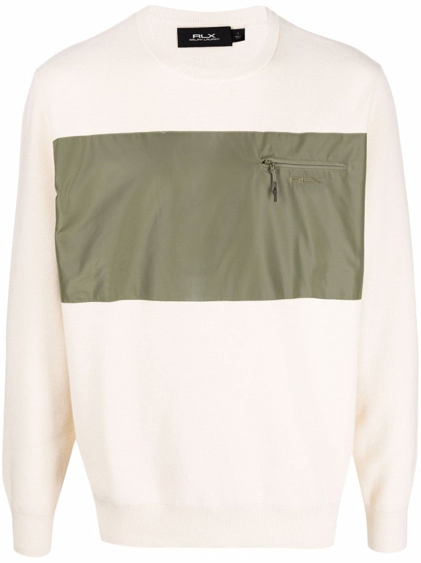 Ralph Lauren Rlx Full-Zip Casual Jacket With Contrasting Panel And Zippered Pocket