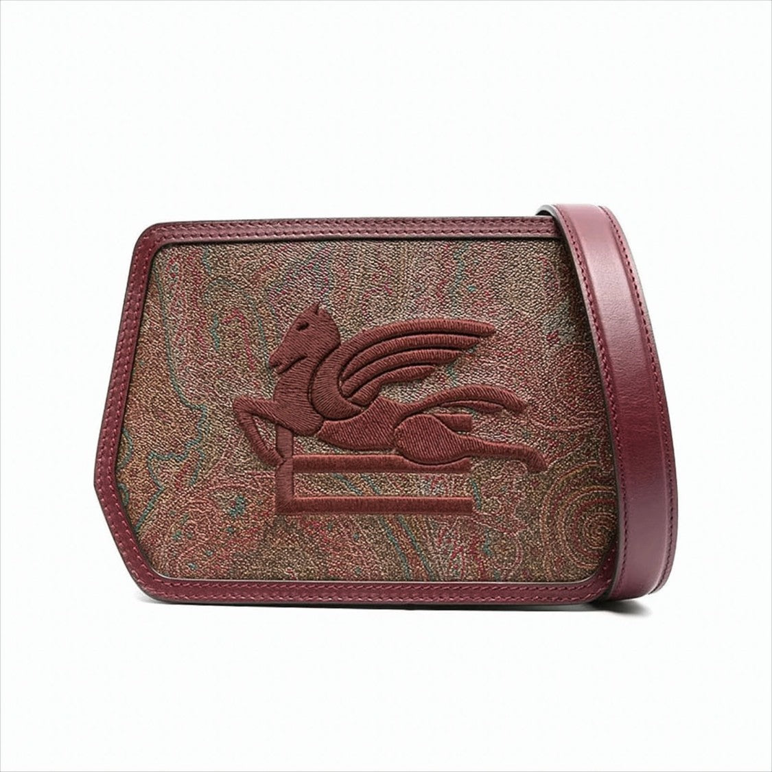 Etro Textured Burgundy Paisley Crossbody Bag