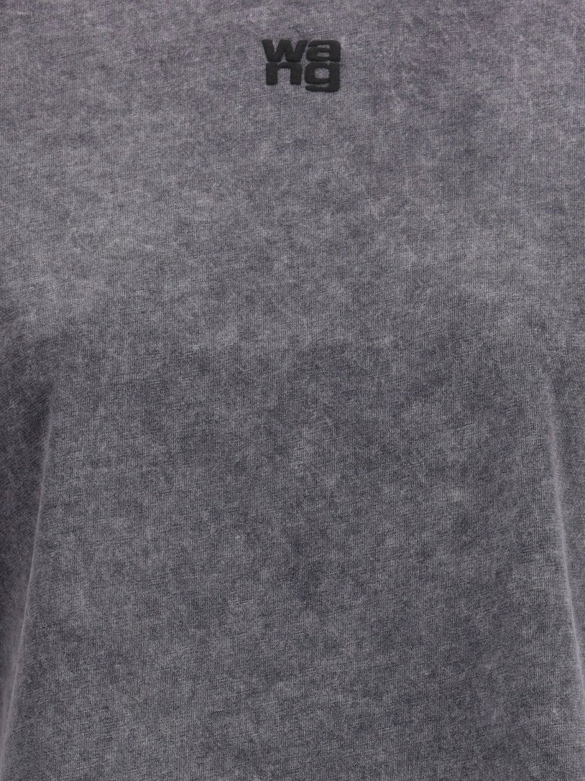 T By Alexander Wang Essential Jsy Shrunken Tee W/Puff Logo