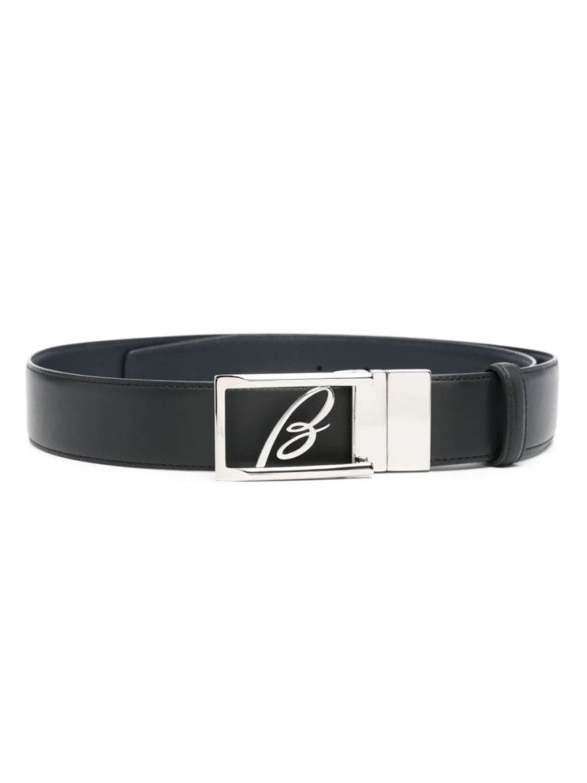 Brioni Black Leather Belt
