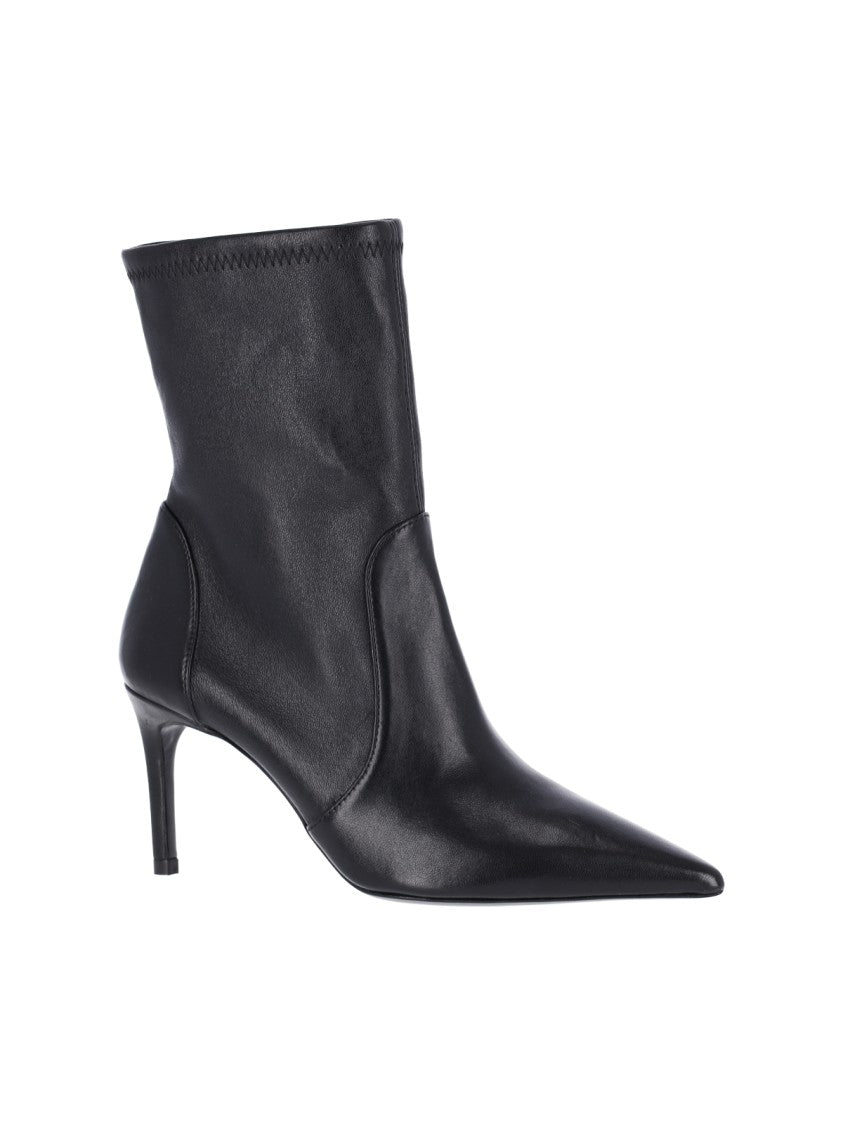 Stuart Weitzman Black Power 75 Stiletto Lambskin Boots