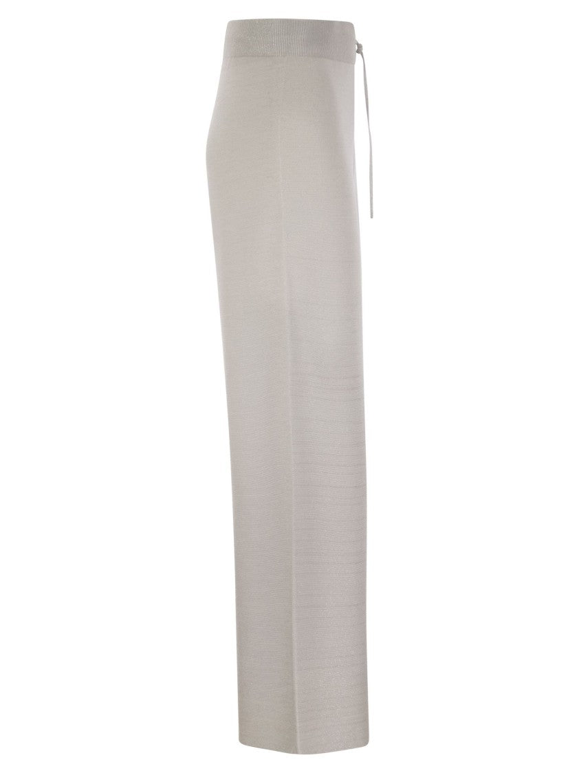 Fabiana Filippi Wide Trousers In Organic Cotton And Lurex