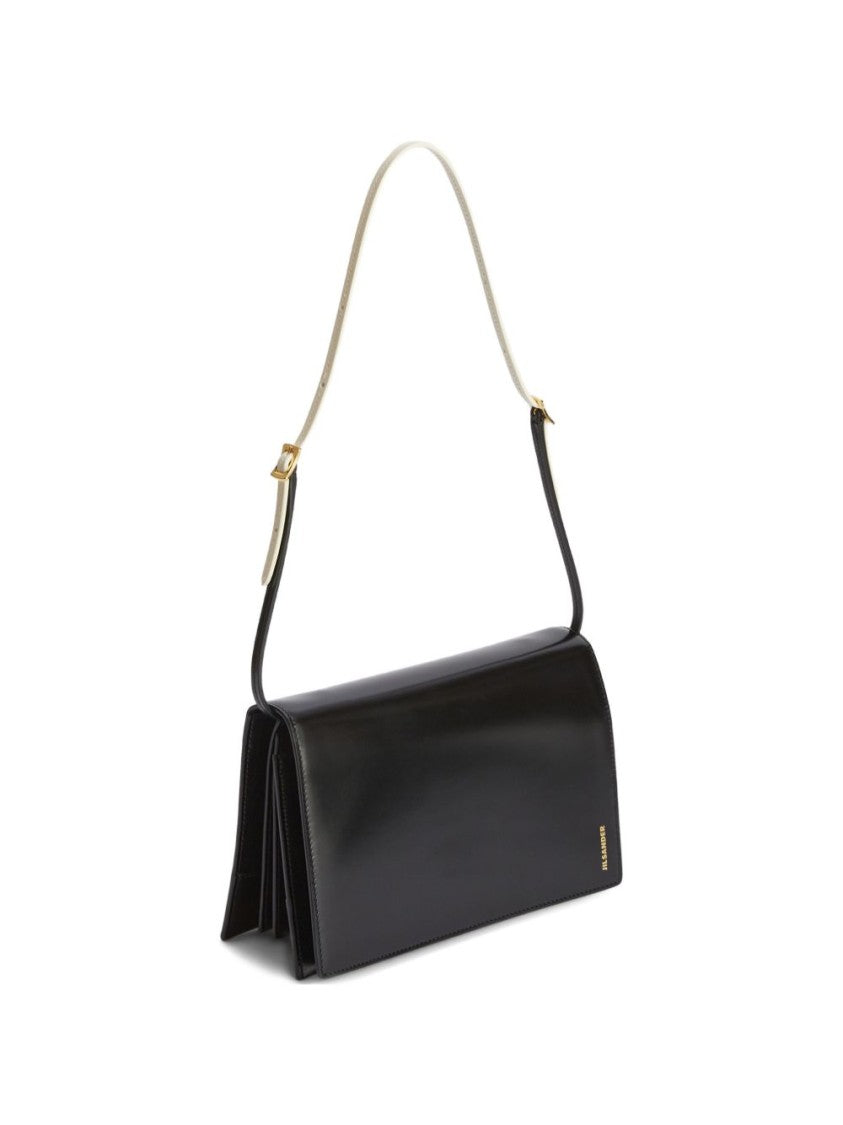 Jil Sander Small Leather Two-Tone Strap Shoulder Bag