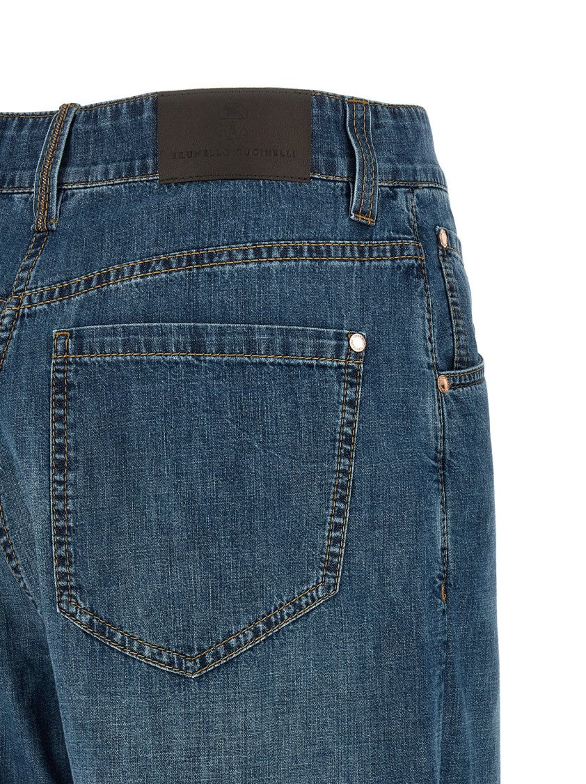 Brunello Cucinelli Light Stonewashed Wide Leg Jeans