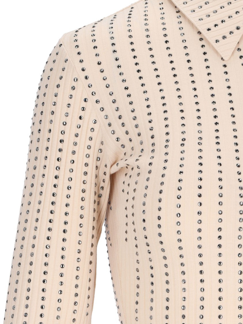 The Attico Crystal Polo – Cream