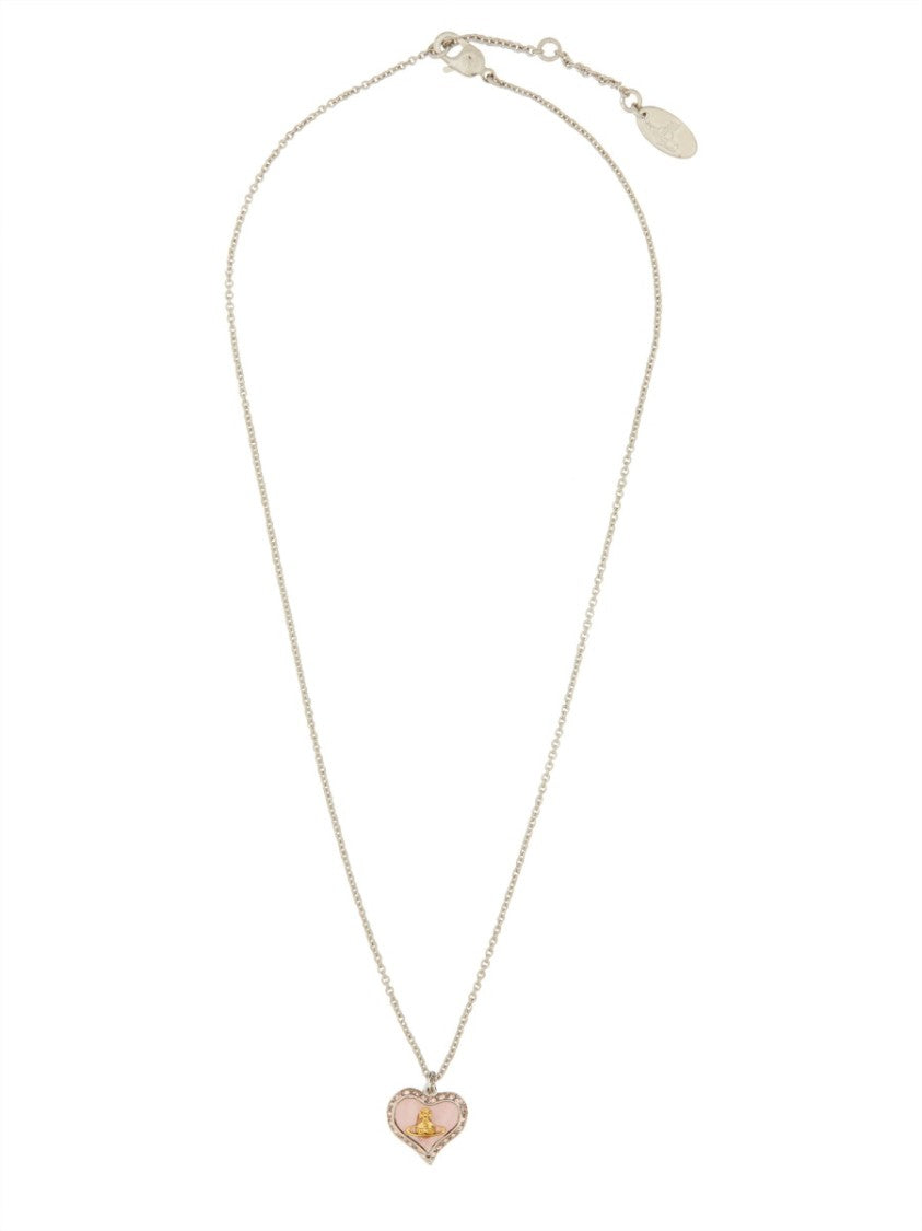 Vivienne Westwood Petra Silver-Tone Heart Pendant Necklace