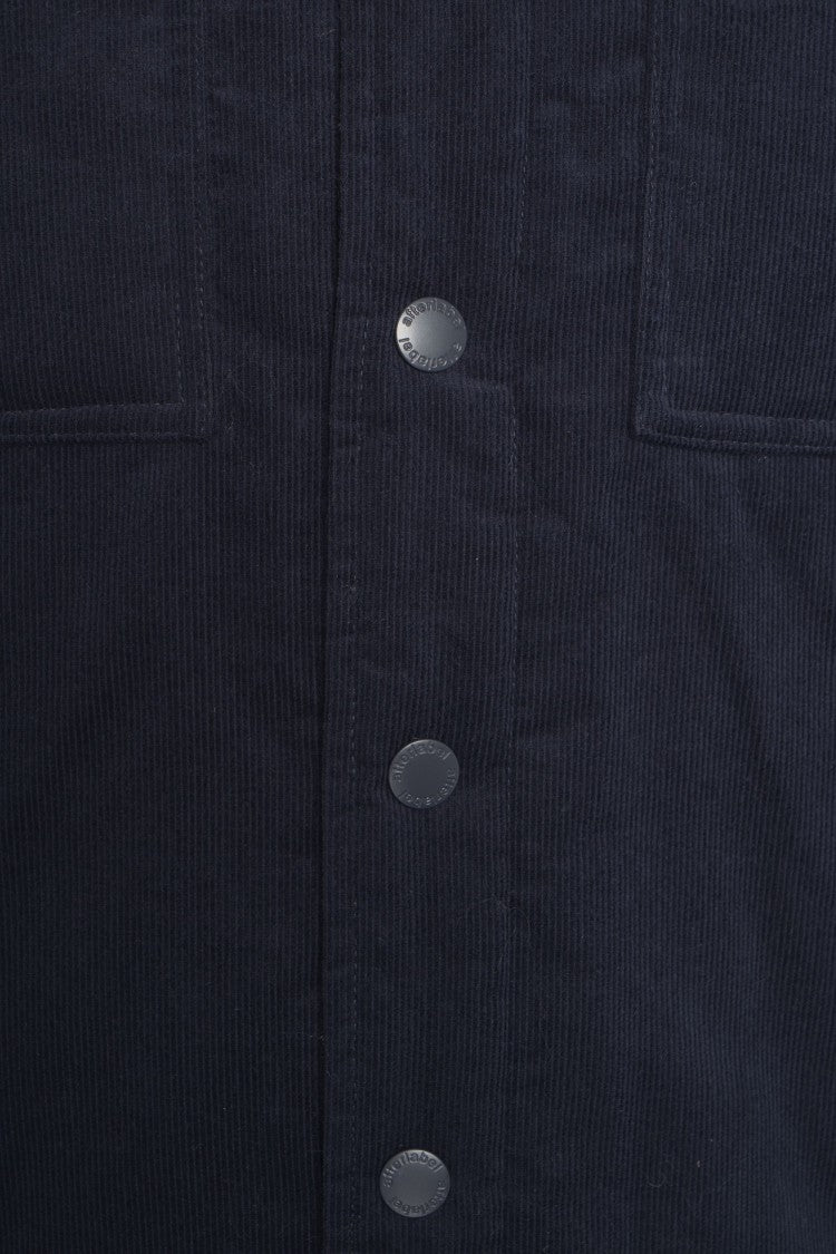 After Label Belluno Padded Overshirt With Classic Shirt Collar And Flap Pockets