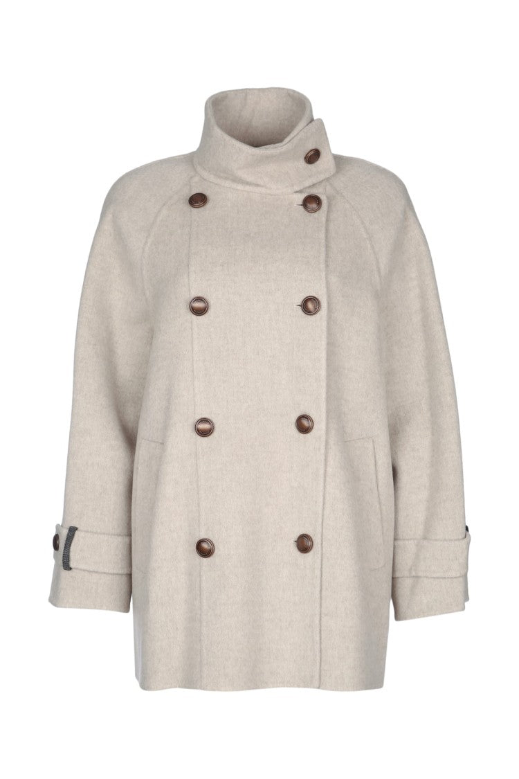 Brunello Cucinelli Structured Short Jacket With High Collar