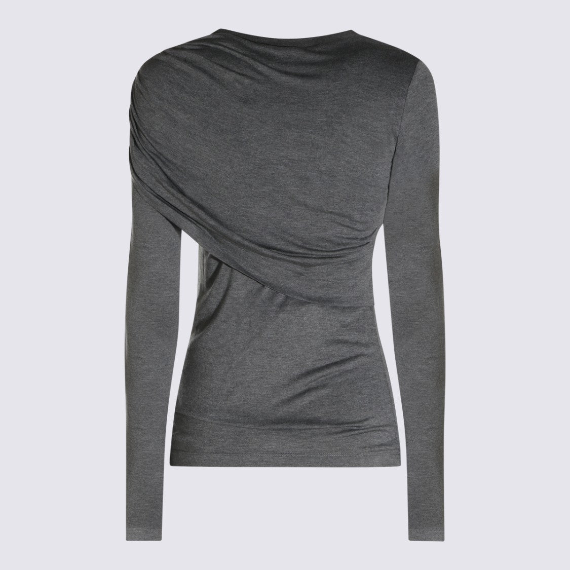 Isabel Marant Étoile Fitted Grey Top With Asymmetrical Draped Detail