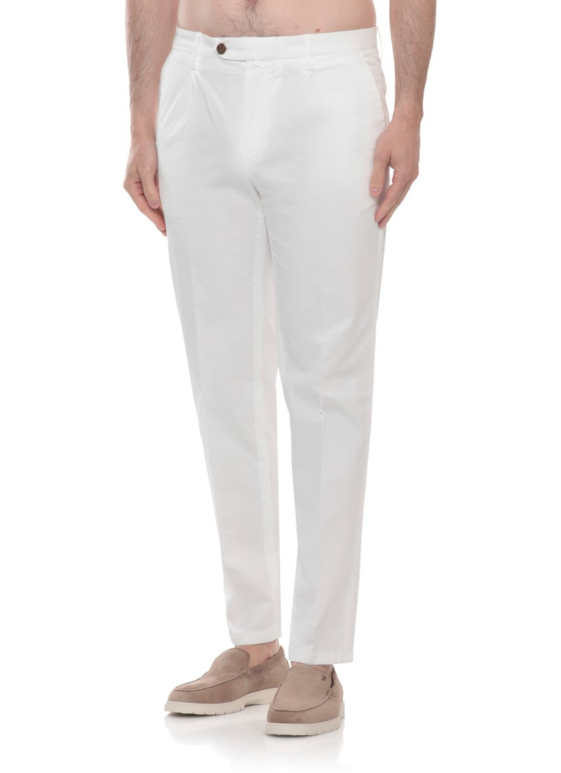 Briglia 1949 White Bg21 Cotton Straight-Leg Pants