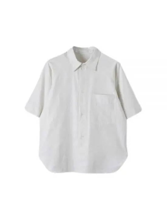 Margaret Howell Short-Sleeved Cotton Shirt With Classic Collar And Chest Pocket