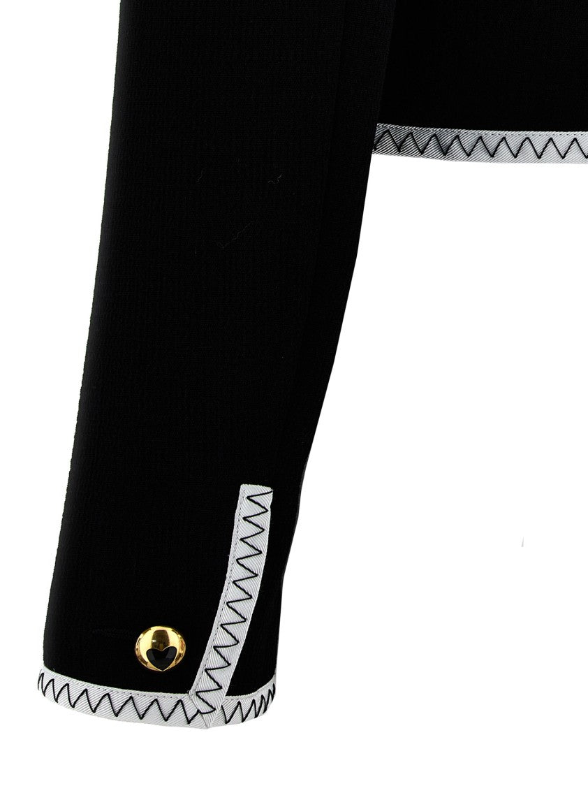 Moschino Structured Crepe Viscose Short Jacket