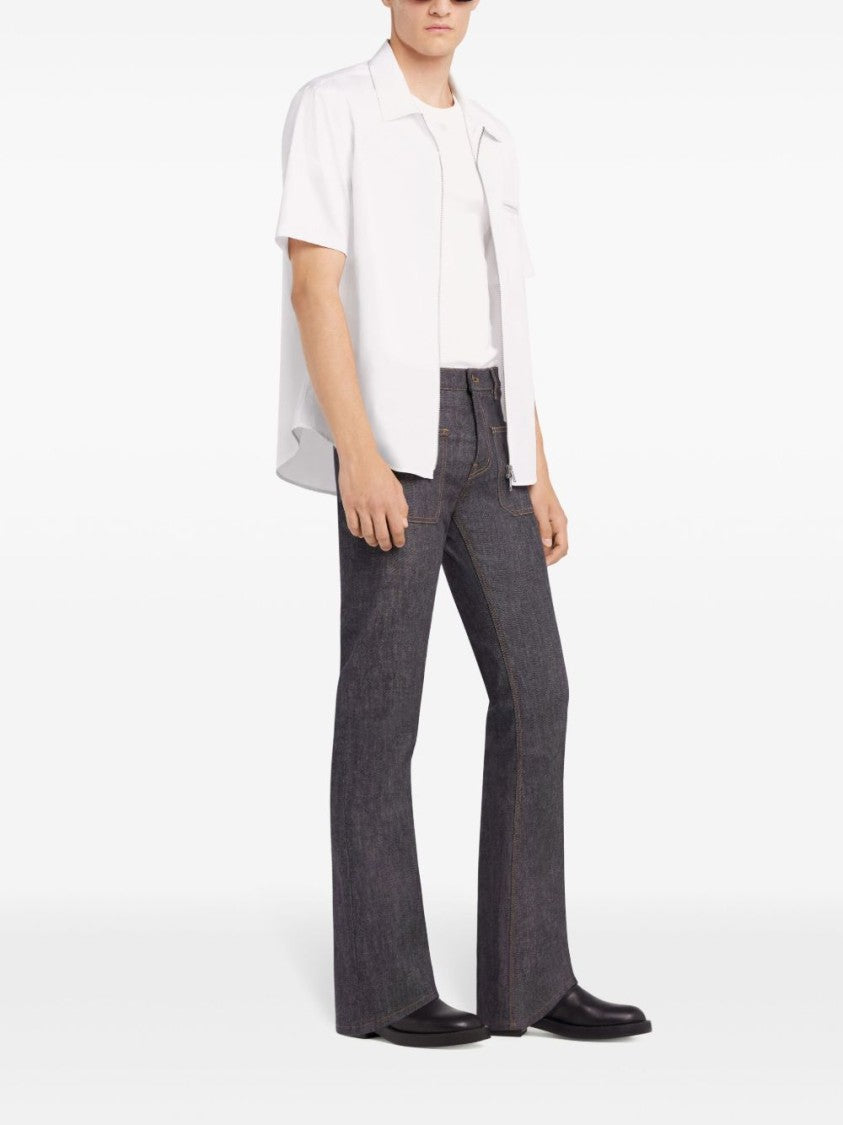 Courrèges Classic White Shirt With Front Zip Closure