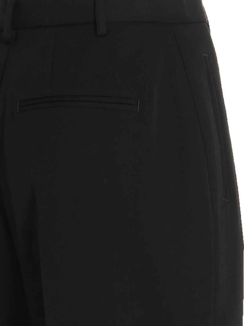 Tory Burch Tailored Wool Twill Pants With Pin Tucks