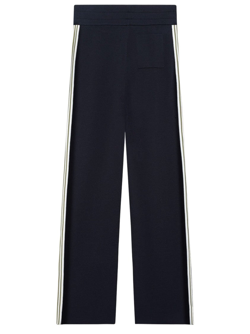Autry Navy Viscose Blend Stripe Pants