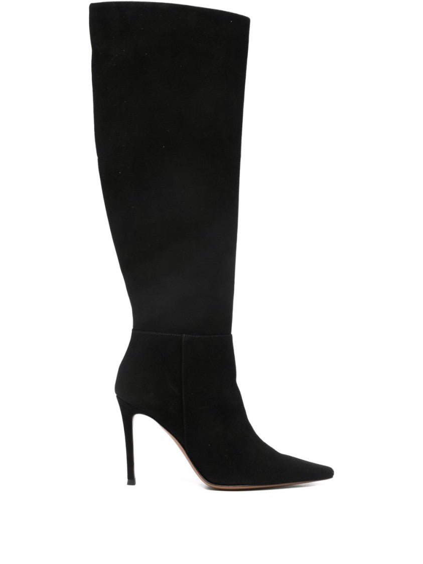 Roberto Festa Pointed Toe Black Boots With Stiletto Heel