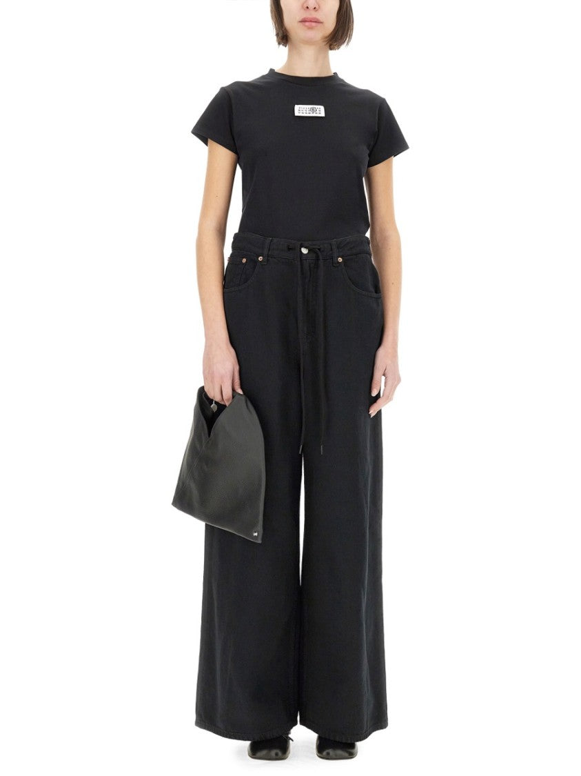 Mm6 By Maison Margiela Black Cotton T-Shirt