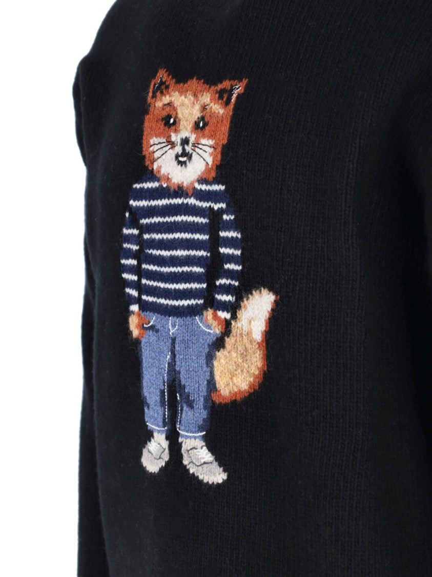 Maison Kitsuné Classic Black Knit Sweater