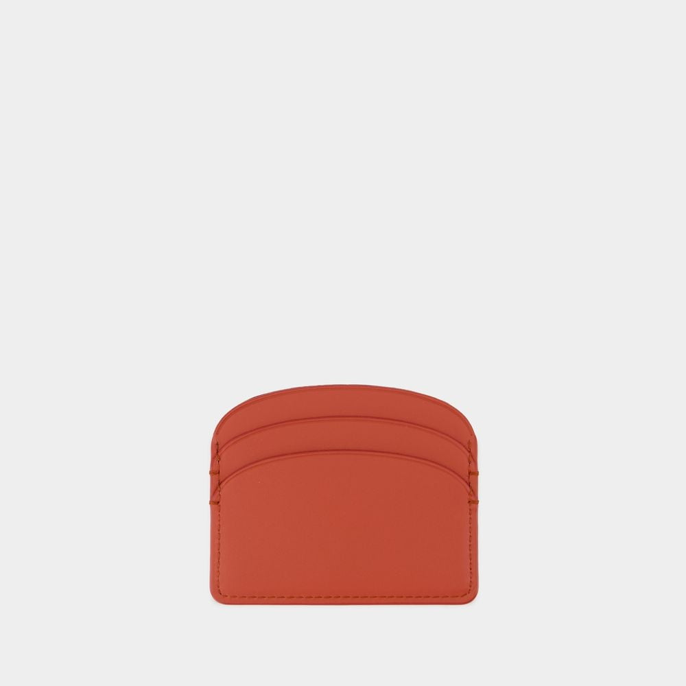 A.P.C. Demi Lune Card Holder - Leather - Red