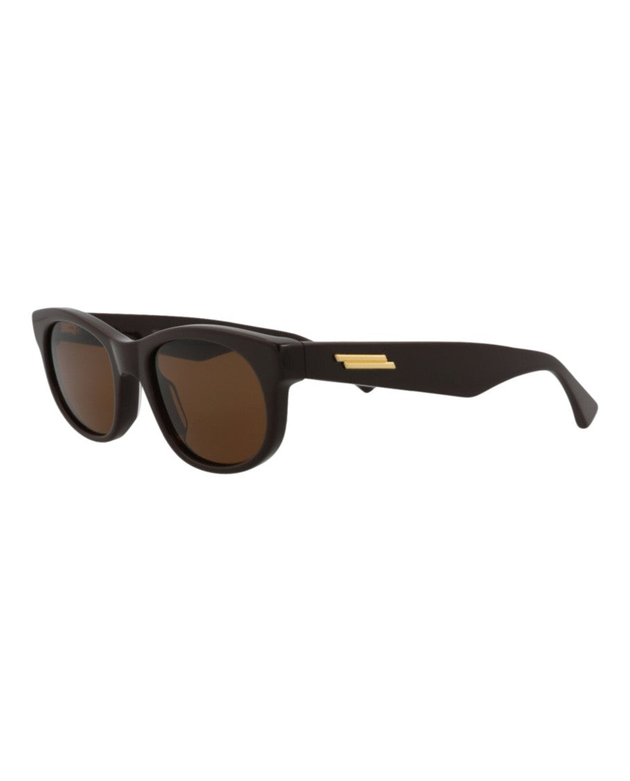 Bottega Veneta Round-Frame Acetate Sunglasses With Gold-Tone Accent