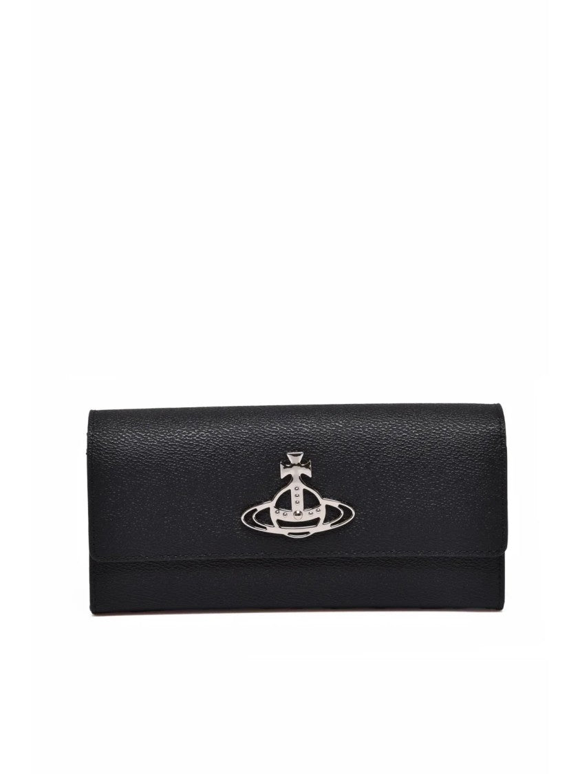Vivienne Westwood Black Polyurethane Logo Wallet