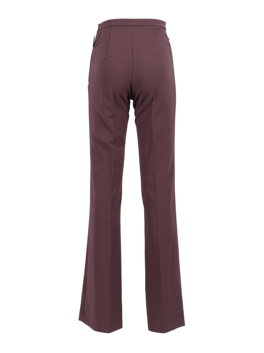 Elisabetta Franchi High-Waisted Flared Pants With Decorative Button Details