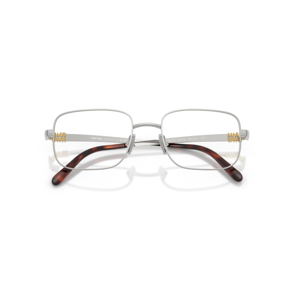 Miu Miu 0Mu 51Zv Rectangular Metal Frame Eyeglasses
