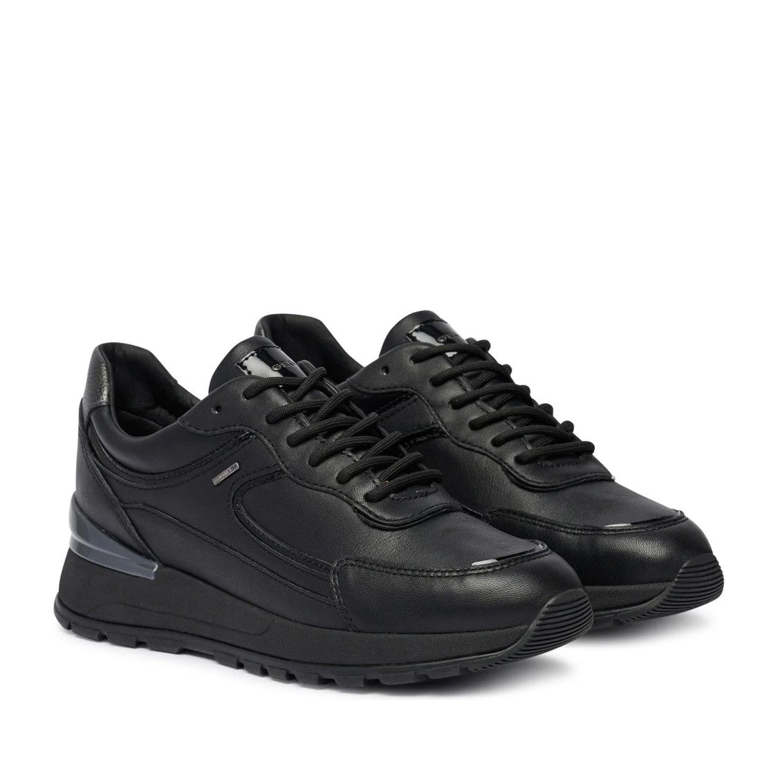 Geox Black Desya Leisure Low-Profile Leather Sneakers
