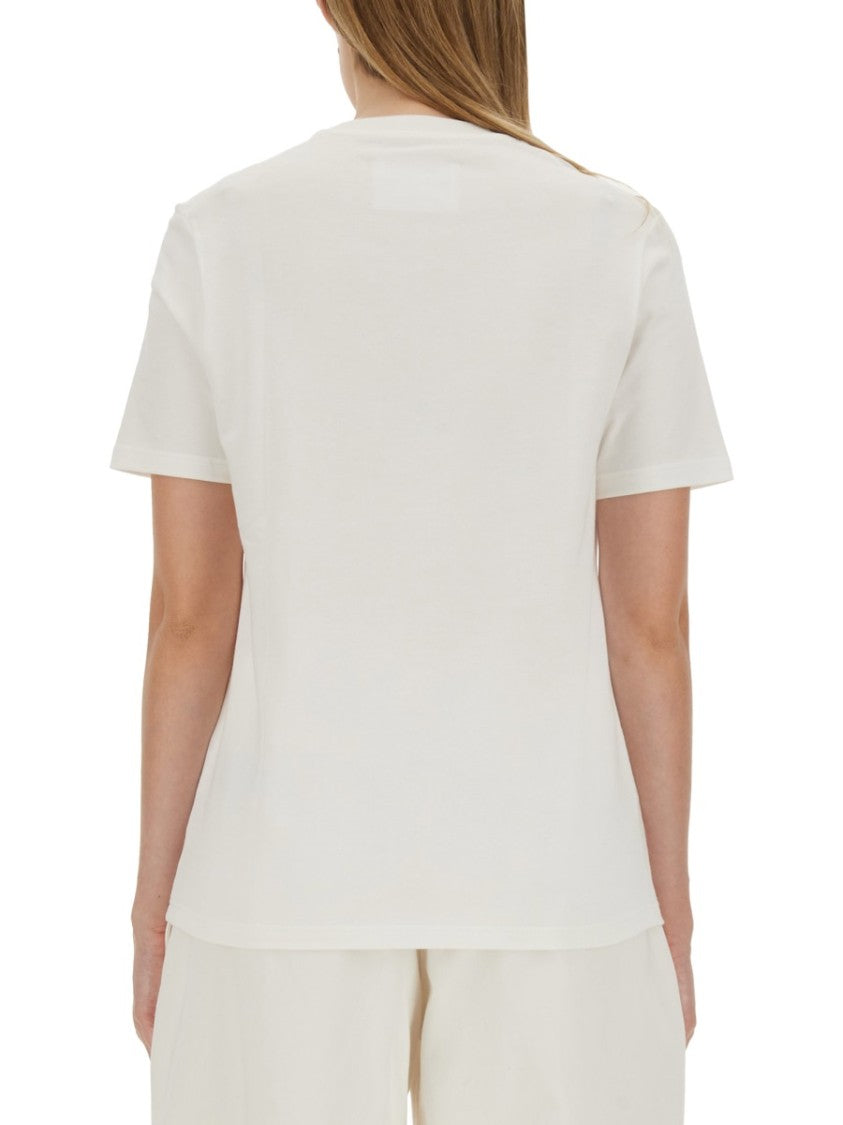 Jil Sander Regular Fit Cotton T-Shirt With Logo Detail